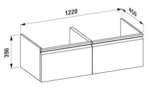 Koupelnová skříňka pod umyvadlo Laufen Pro 122x45x39 cm bílá lesk H4830820954751