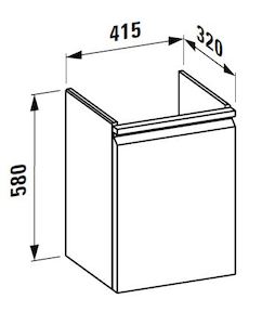 Koupelnová skříňka pod umyvadlo Laufen Pro S 41,5x32,1x58 cm wenge H4833010964231