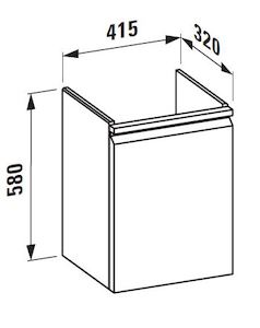 Koupelnová skříňka pod umyvadlo Laufen Pro S 41,5x32,1x58 cm multicolor H4833010969991