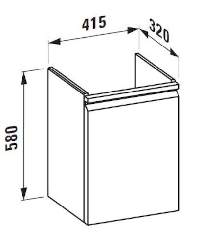 Koupelnová skříňka pod umyvadlo Laufen Pro S 41,5x32,1x58 cm multicolor H4833010969991