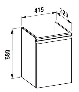 Koupelnová skříňka pod umyvadlo Laufen Pro S 41,5x32,1x58 cm bílá lesk H4833020964751