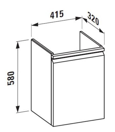 Koupelnová skříňka pod umyvadlo Laufen Pro S 41,5x32,1x58 cm multicolor H4833020969991
