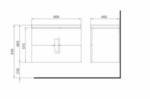 Koupelnová skříňka pod umyvadlo Kolo Twins 80x46x57 cm černá mat 89555000