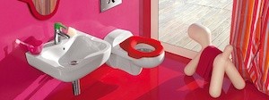 WC prkénko Laufen Florakids duroplast červená H8910320610001