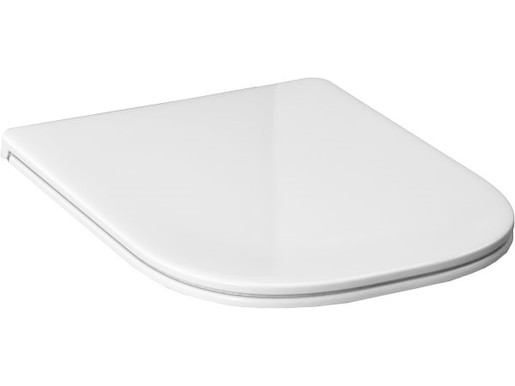 WC prkénko z duroplastu se softclose (pomalé sklápění) v bílé barvě a délkou sedátka 44,5 cm. Panty z kovu. Rozteč upevnění 15,5 cm.