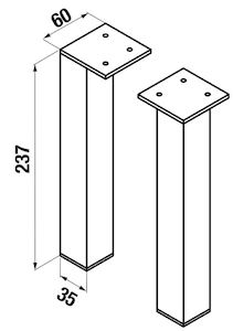 Příslušenství nábytková noha Jika Cube 3,5x6x23,7 cm chrom H4944021760001
