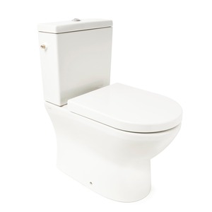 WC kombi VitrA Integra bez oplachového okruhu (Rim-Ex) s univerzálním odpadem a bočním napouštěním. Součástí WC je nádržka včetně armatury a sedátko se softclose zavíráním. 