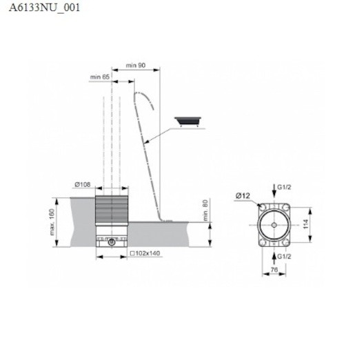 Montážní těleso Ideal Standard Melange pro zabudování do podlahy A6133NU