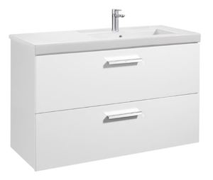 Závěsná koupelnová skříňka pod umyvadlo v bílé barvě o rozměru 79x46x66,7 cm.