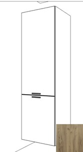 Skříň pro vestavnou lednici 60x214cm dub trámový B60214DT