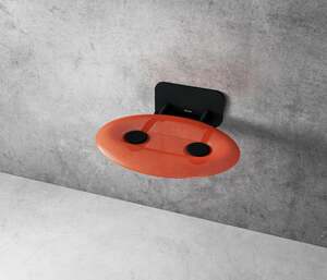 Sprchové sedátko Ravak OVO P sklopné š. 41 cm oranžová/černá B8F0000058