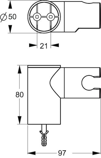 Držák sprchy Ideal Standard Idealrain na stěnu chrom B9468AA