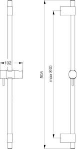 Sprchová tyč Ideal Standard Idealrain Pro na stěnu chrom B9849AA