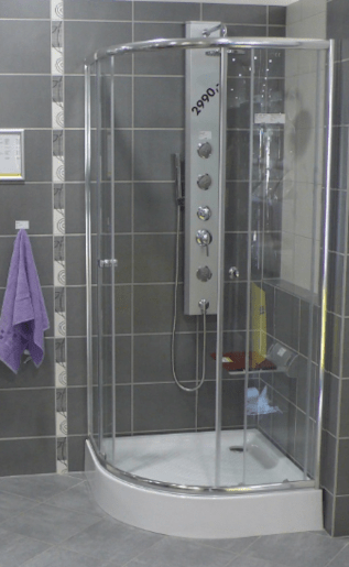 Sprchový panel Multi na stěnu i do rohu s pákovou baterií chrom BASICSHOWER