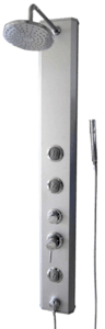 SIKO sprchový panel s pákovou baterií s montáží na stěnu i do rohu se 3 funkcemi s výškou 140 cm. V kulatém designu.