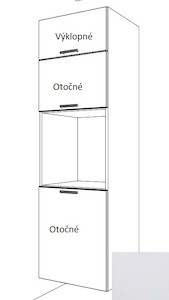 Kuchyňská skříňka pro troubu vysoká Naturel Gia 60 cm bílá mat BO60214BM