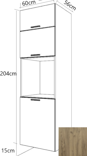 Kuchyňská skříňka pro troubu vysoká Naturel Gia 60 cm dub BO60214DT