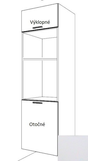 Kuchyňská skříňka pro troubu a mikrovlnnou troubu vysoká Naturel Gia 60 cm bílá mat BOM60214BM