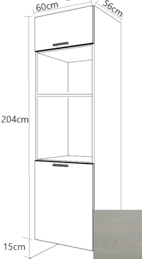 Kuchyňská skříňka pro troubu a mikrovlnnou troubu vysoká Naturel Gia 60 cm borovice bílá BOM60214BB
