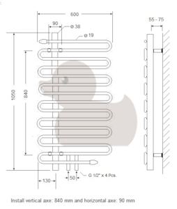Radiátor pro ústřední vytápění Anima Ricordi 105x60 cm chrom BR6001050CR