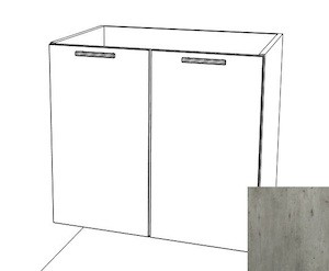 Kuchyňská skříňka dřezová spodní Naturel Gia 80 cm beton BS8072BE