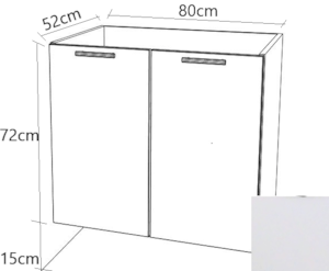 Kuchyňská skříňka dřezová spodní Naturel Gia 80 cm bílá mat BS8072BM