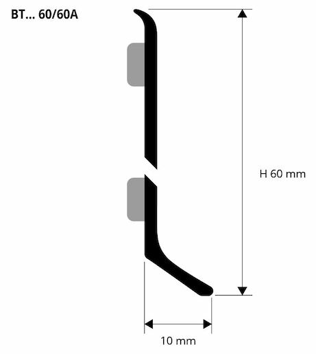 Soklová lišta Progress Profile stříbrná, délka 200 cm, výška 6 cm, BTAA60