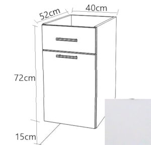 Kuchyňská skříňka zásuvková spodní Naturel Gia 40x72 cm bílá mat BZ14072BM
