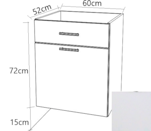 Kuchyňská skříňka zásuvková spodní Naturel Gia 60 cm bílá mat BZ16072BM