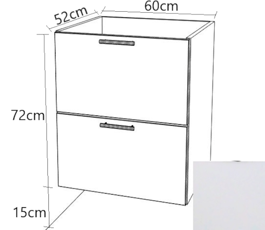 Kuchyňská skříňka zásuvková spodní Naturel Gia 60 cm bílá mat BZ26072BM