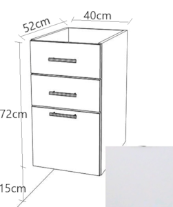 Kuchyňská skříňka zásuvková spodní Naturel Gia 40 cm bílá mat BZ34072BM