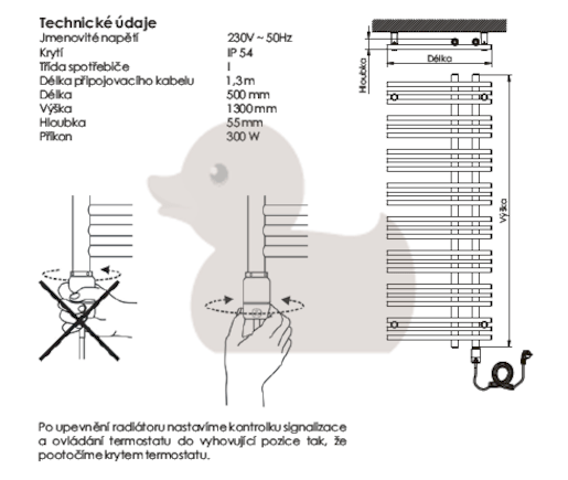 Radiátor kombinovaný Anima Cornelius 130x50 cm chrom CO5001300CR