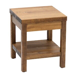 Stojící stolička v barvě palisandr. O rozměru 40x46x40 cm. S povrchem z masivního dřeva.