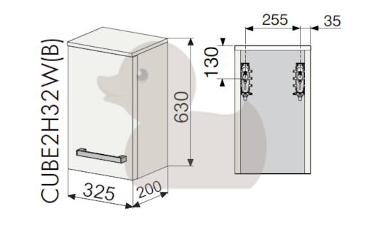 Koupelnová skříňka nízká Naturel Cube Way 32,5x20 cm bílá CUBE2H32B