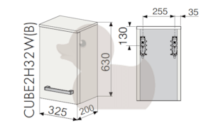 Koupelnová skříňka nízká Naturel Cube Way 32,5x20 cm bílá/wenge CUBE2H32W