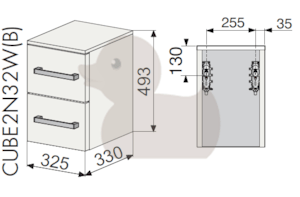 Koupelnová skříňka nízká Naturel Cube Way 32,5x33 cm bílá CUBE2N32B