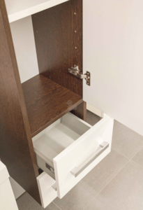 Koupelnová skříňka vysoká Naturel Cube Way 32,5x33 cm bílá/wenge CUBE2V35W