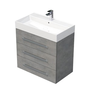 Koupelnová skříňka s umyvadlem Naturel Cube Way 80x76,5x46 cm beton mat CUBE46803BESAT