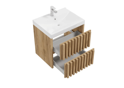 Koupelnová skříňka s umyvadlem SAT Delano 60x46 cm dub mat DELANO60ZDUM