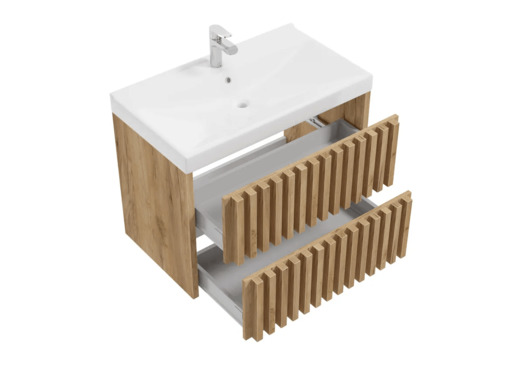 Koupelnová skříňka s umyvadlem SAT Delano 80x46 cm dub mat DELANO80ZDUM