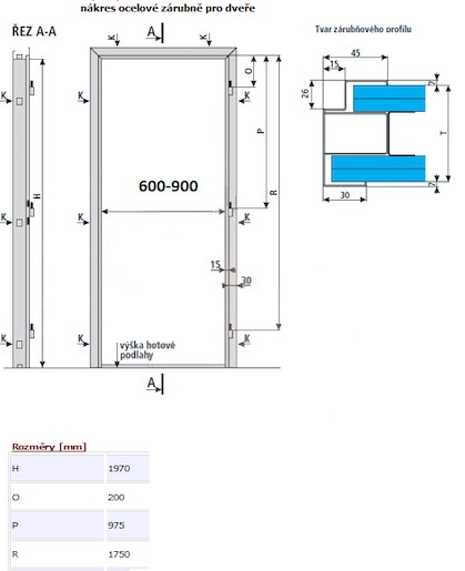 Protipožární dveře Naturel Technické pravé 80 cm bílé DPOB80P