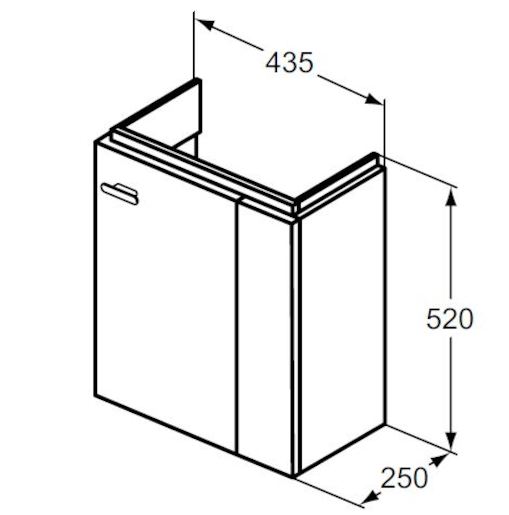 Koupelnová skříňka pod umyvadlo Ideal Standard Connect Space 43,5x25x52 cm bílá lesk E0371WG