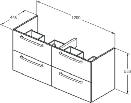 Koupelnová skříňka pod umyvadlo Ideal Standard Tempo 120x44x55 cm dub pískový E0539OS