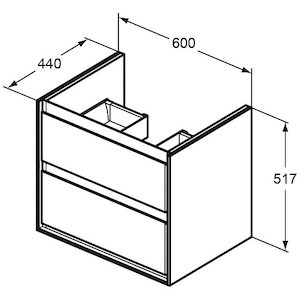 Koupelnová skříňka pod umyvadlo Ideal Standard Connect Air 60x44x51,7 cm světle šedá lesk/bílá mat E0818EQ
