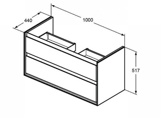 Koupelnová skříňka pod umyvadlo Ideal Standard Connect Air 100x44x51,7 cm bílá lesk/bílá mat E0821B2