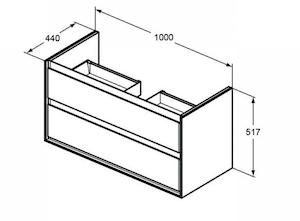 Koupelnová skříňka pod umyvadlo Ideal Standard Connect Air 100x44x51,7 cm šedý dub/bílá mat E0821PS