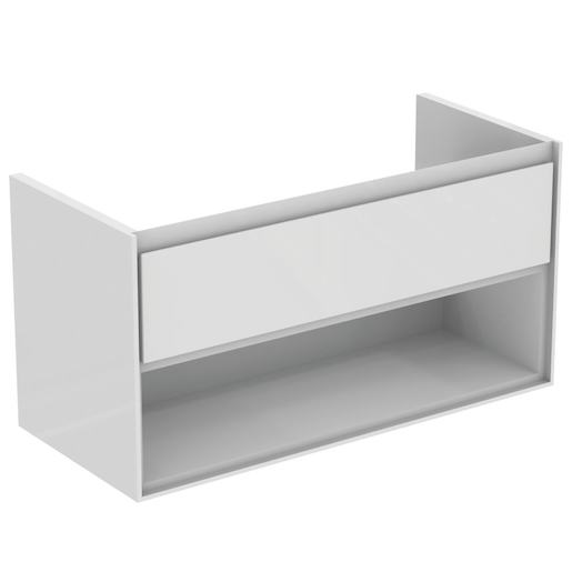 Koupelnová skříňka pod umyvadlo Ideal Standard Connect Air 100x44x51,7 cm bílá lesk/světle šedá mat E0828KN