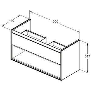 Koupelnová skříňka pod umyvadlo Ideal Standard Connect Air 100x44x51,7 cm šedý dub/bílá mat E0828PS
