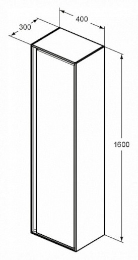 Koupelnová skříňka vysoká Ideal Standard Connect Air 40x30x160 cm světle šedá lesk/bílá mat E0832EQ