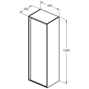 Koupelnová skříňka vysoká Ideal Standard Connect Air 40x30x120 cm bílá lesk/bílá mat E0834B2